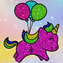 Coloring Book: Glittered Unicorns